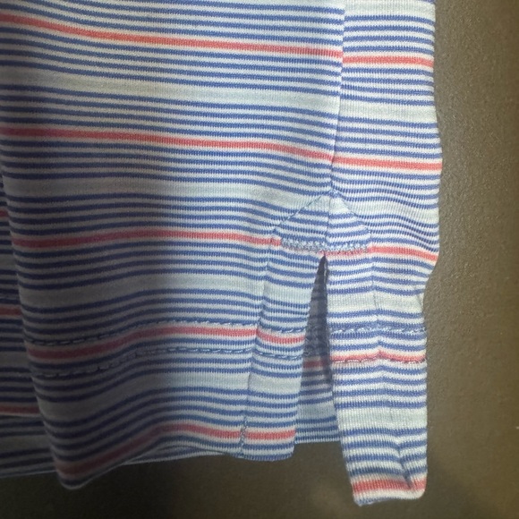 STRAIGHT DOWN Men’s Luxury Golf Polo Shirt SZ XXL Blue White Micro Stripe NWOT - Picture 8 of 15